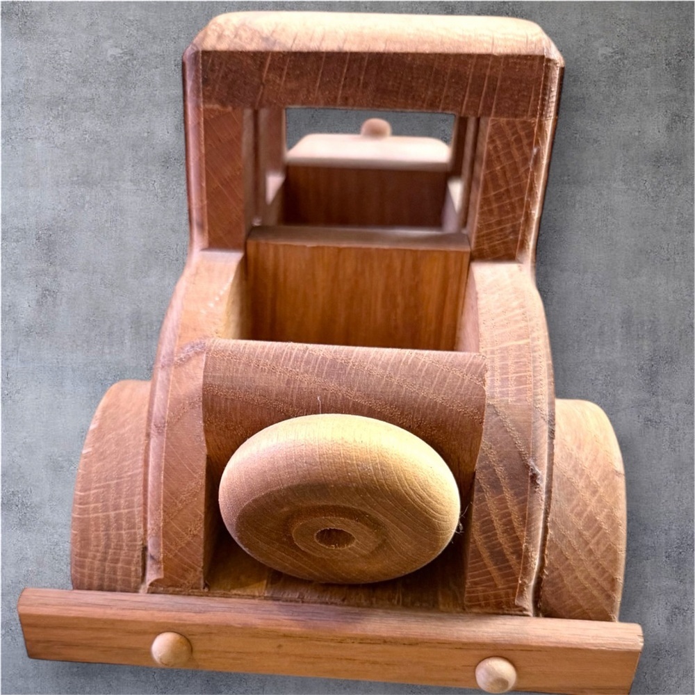 Vintage Wooden Model A Car 1979 Ol’ Tyme Toys by Gayle Anderson Handmade Oak - Picture 5 of 13